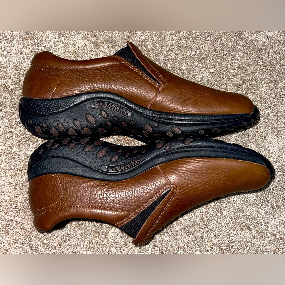 Merrell Moc Ortholite Men’s 10M Leather slip on shoe brown - Picture 6 of 8